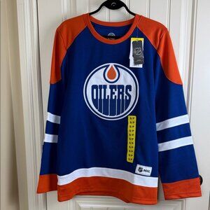 Official NHL Edmonton Oilers Hockey Jersey Blue Orange NWT Men’s S